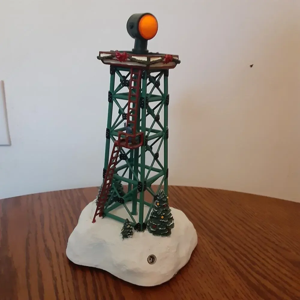 Vtg Hawthorne Village Aircraft Beacon Holiday Towers Train Accessory Tested